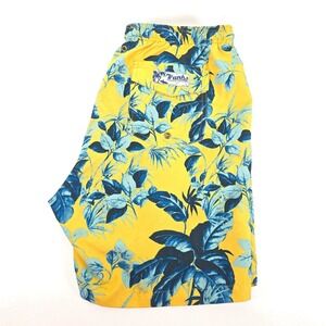 Trunks Surf & Swim Board Shorts Mens Medium Floral Print Elastic Waist No Lining